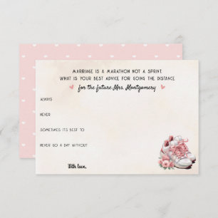 Carte Conseil Thème de coureur Basket rose Floral Mariage Consei