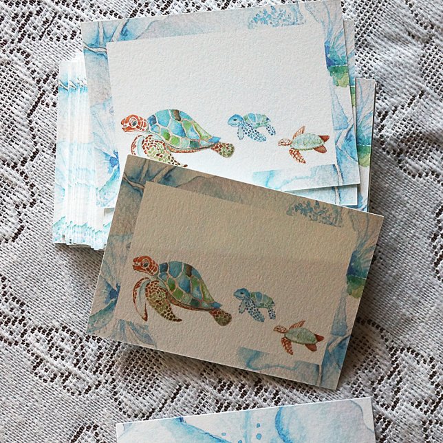 Carte Conseil Tortues de mer tropicales Nom de la réception Cart (Versatile Note Cards, Place Name Setting, Sea Turtle Wedding Theme)
