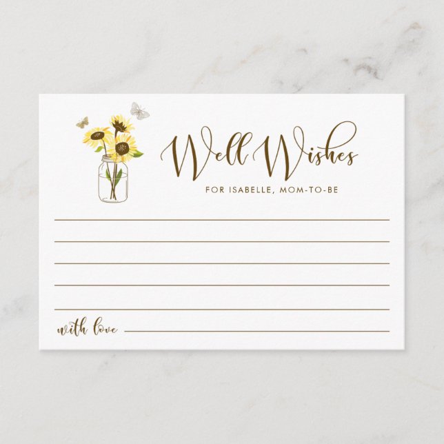 Carte Conseil Tournesols sur Mason Jar Eh bien veut que maman so (Devant)
