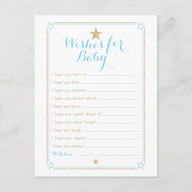 Carte Conseil Twinkle Little Star Wives for Baby - Blue Gold (Devant)