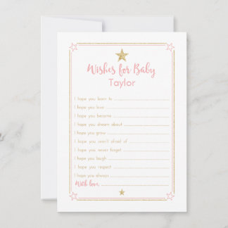 Carte Conseil Twinkle Little Star Wives for Baby Card Pink Gold