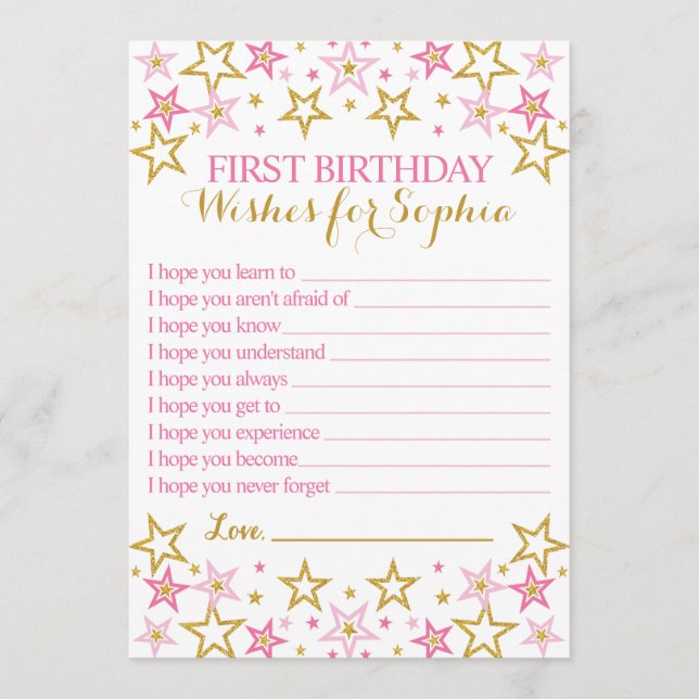 Carte Conseil Twinkle Twinkle Little Star Birthday Wish Card (Devant)