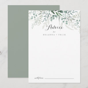 Carte Conseil Verdure minimaliste Eucalyptus Mariage