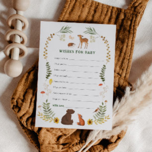 Carte Conseil Vœux de Bébé de Baby Shower Bois Fantaisiste
