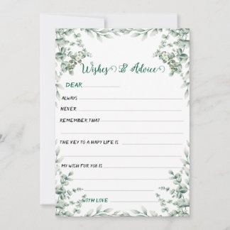 Carte Conseil Vœux et aquarelle d'eucalyptus &