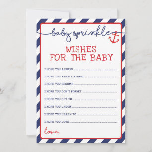 Carte Conseil Voeux nautiques pour Baby Sprinkle Jeu Marine Roug
