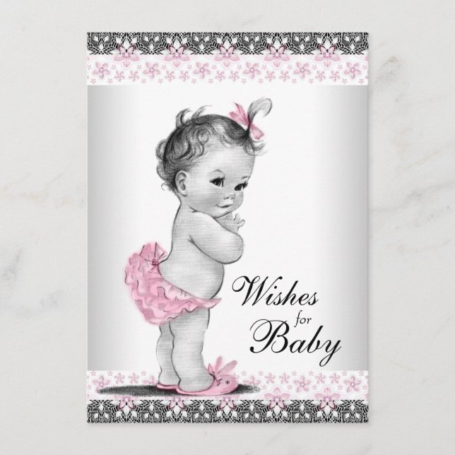Carte Conseil Voeux pour Baby Card Baby Girl Douche (Devant)