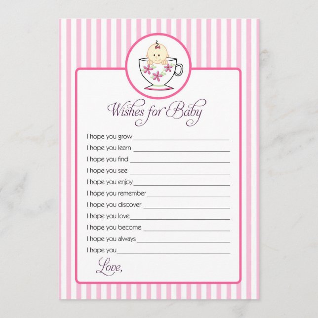 Carte Conseil Voeux pour Baby Card - Baby In Tea Cup Design (Devant)
