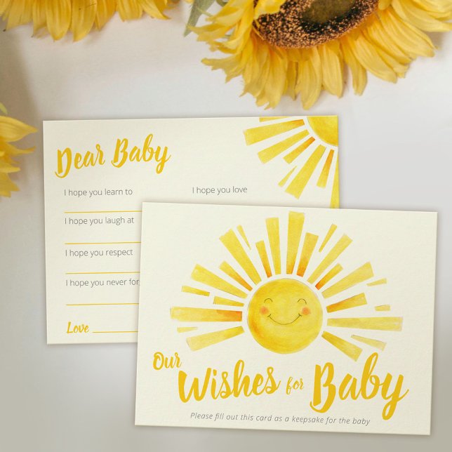 Carte Conseil Voeux pour bébé baby shower de soleil à encre whim (Créateur téléchargé)