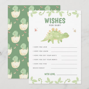 Carte Conseil Voeux Pour Bébé Dinosaure Genre Neutre Douche
