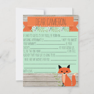 Carte Conseil Voeux pour bébé - thème Fox