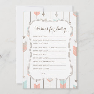 Carte Conseil Voeux Pour Bébé Tribal Flèches Jeu de Douche