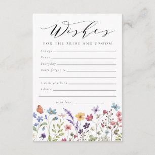 Carte Conseil Vœux pour la mariée Wildflower Love Bridal Shower
