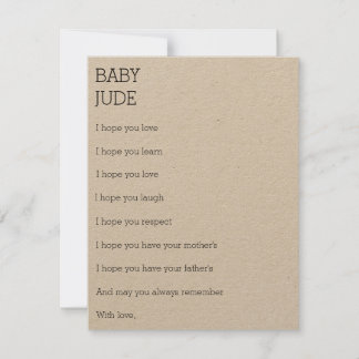 Carte Conseil Voeux pour un bébé