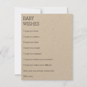 Carte Conseil Voeux pour un bébé