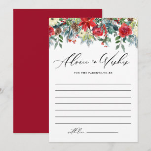 Carte Conseil Watercolor Winter Blooms Garland Baby shower
