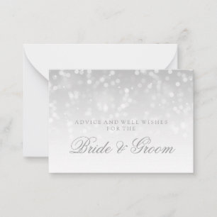 Carte Conseil Wedding Advice Card Silver Bokeh Sparkle Lights