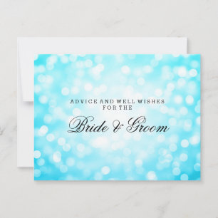 Carte Conseil Wedding Advice Card Turquoise Glitter Lights