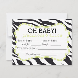 Carte Conseil Zebra et Lime Chevron Prédictions et Conseils Card