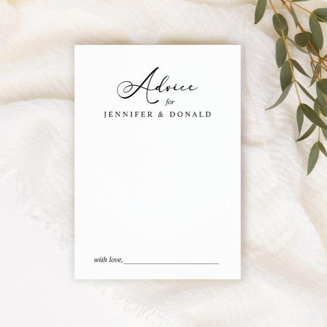 Carte Conseils de mariage pour couple de script simple m (Créateur téléchargé)