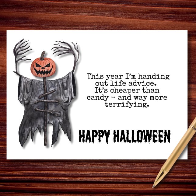 Carte Conseils de vie Halloween Scarecrow (Créateur téléchargé)