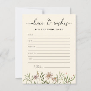 Carte Conseils et souhaits de Fête des mariées fleur sau