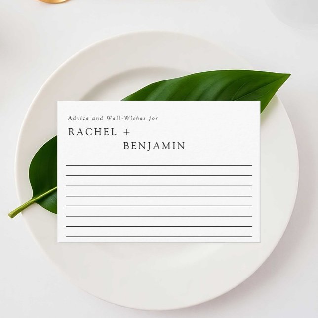 Carte Conseils et souhaits de Mariage simples et formels (Créateur téléchargé)