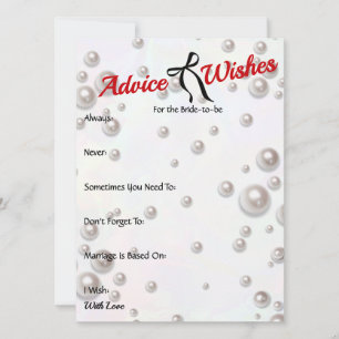 Carte Conseils & Wis Bridal douche Arc perle