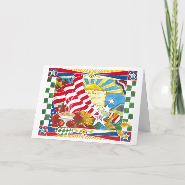 Carte Constitution de salutation américaine patriotique (Devant)