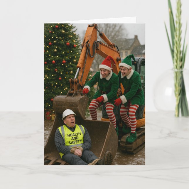 Carte Construction Christmas card Health & Safety kidnap (Devant)