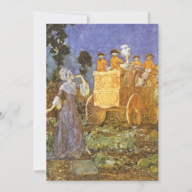 Carte Contes de fées vintages Cendrillon et Fée Gomère (Devant)