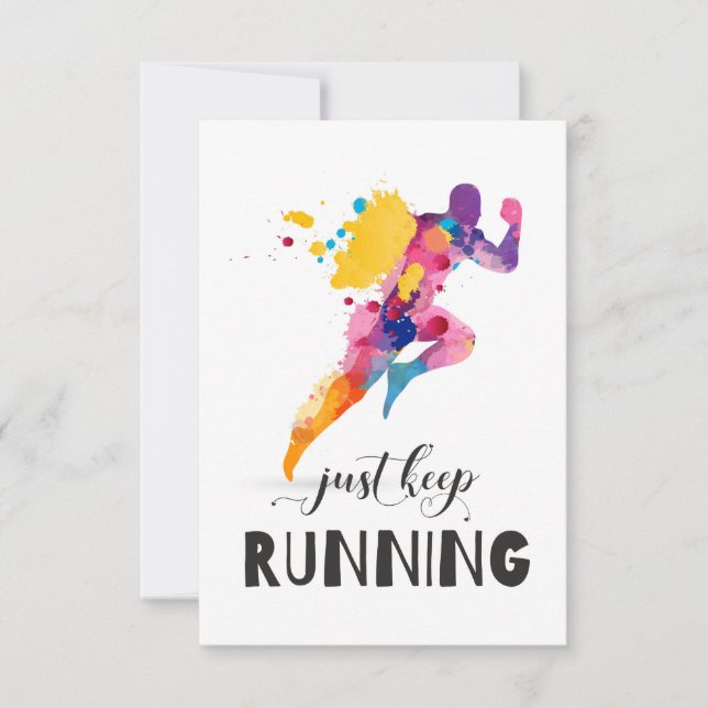 Carte Continuez à courir Citation motivante pour les cad (Devant)