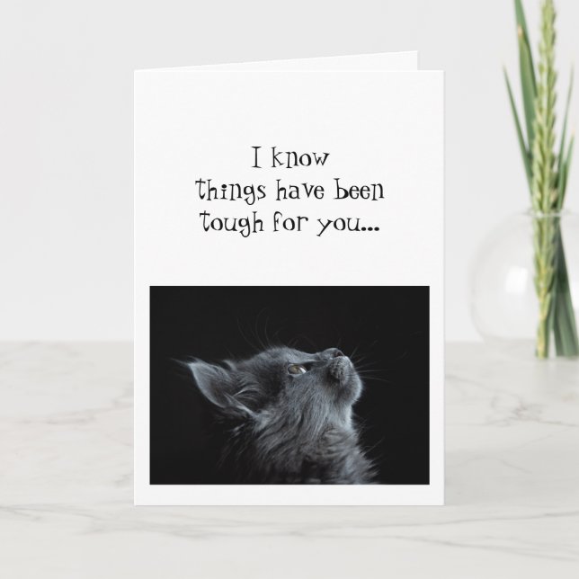 Carte Continuez à regarder vers Dieu Encouragement Chat  (Devant)