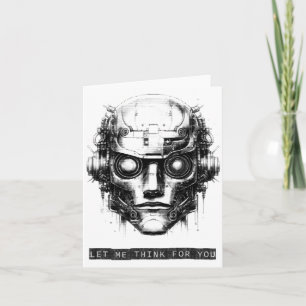 Carte Contrôle de l'esprit Cyberpunk Robot Black Print