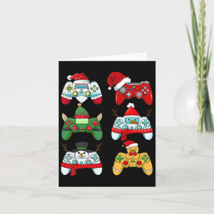 Carte Contrôleur de jeu Noël Père Noël Elf Gamer Boys Xm