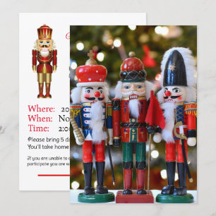 Carte Cookie Exchange Nutcracker Thème Texte personnalis