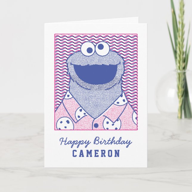 Carte Cookie Monster | Cookie Bouton Bas (Devant)