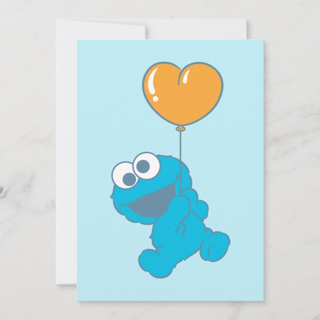 Carte Cookie Monster Heart Balloon (Devant)