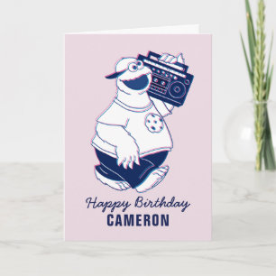 Carte Cookie Monster Jamming with the Boom Box