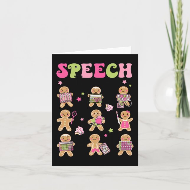 Carte Cookies de Noël Fun Therapy Speech Gingerbread SLP (Devant)