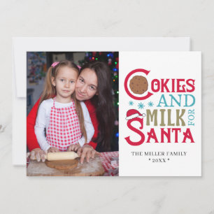 Carte Cookies Et Lait Pour Père Noël Festive Holiday Pho