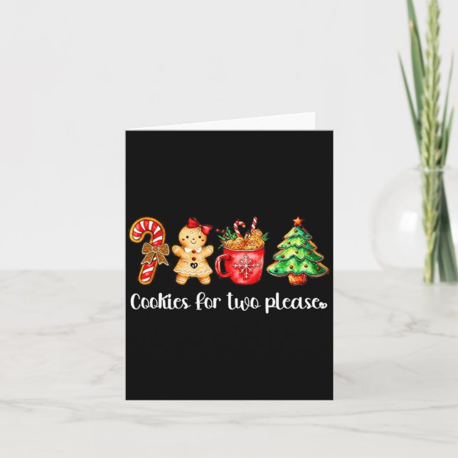Carte Cookies For Two Please,christmas Pregnancy Announc (Devant)