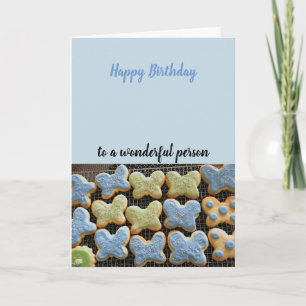 Carte Cookies papillon voeux d'anniversaire