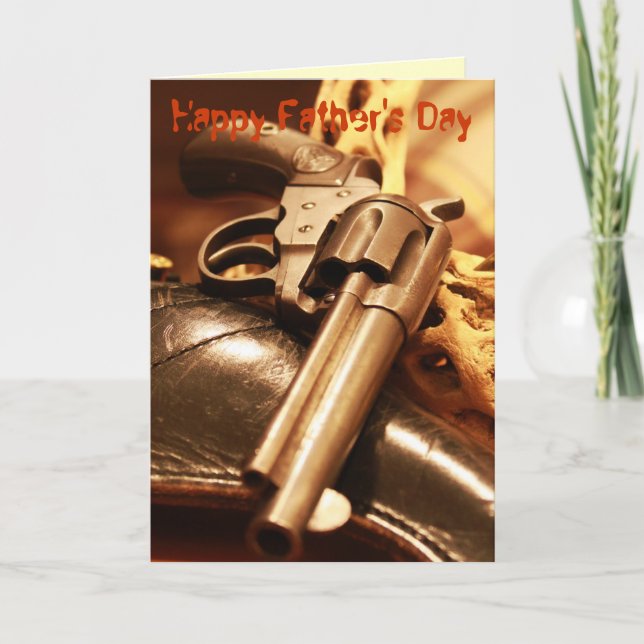 Carte Cool antique pistolet Happy Fête des pères card (Devant)
