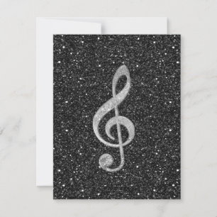 Carte Cool argent parties scintillant effet brillant tre