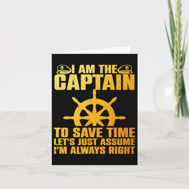 Carte Cool Bateau Capitaine Pour Hommes Femmes Ponton De (Devant)