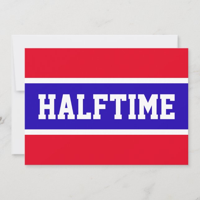 Carte Cool Bleu Bleu Rouge Sports HALFTIME Stripes Texte (Devant)