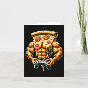Carte Cool Bodybuilding Gamer Pizza Présente