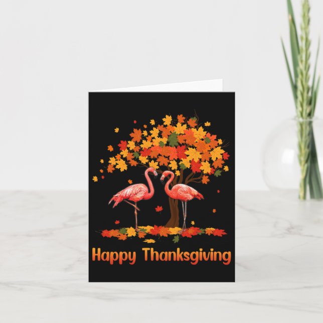 Carte Cool Bon thanksgiving Automne Flamant rose Lover (Devant)