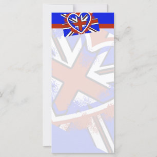 Carte Cool British Flag Heart Design